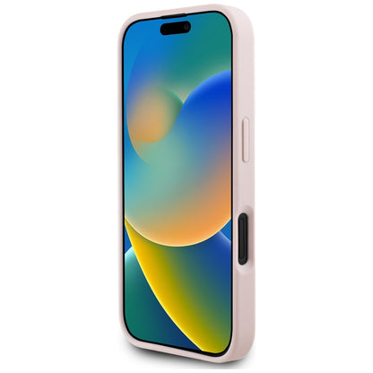 Etui na Apple iPhone 16, Guess, 4G Grained Roses Big Logo, Różowy