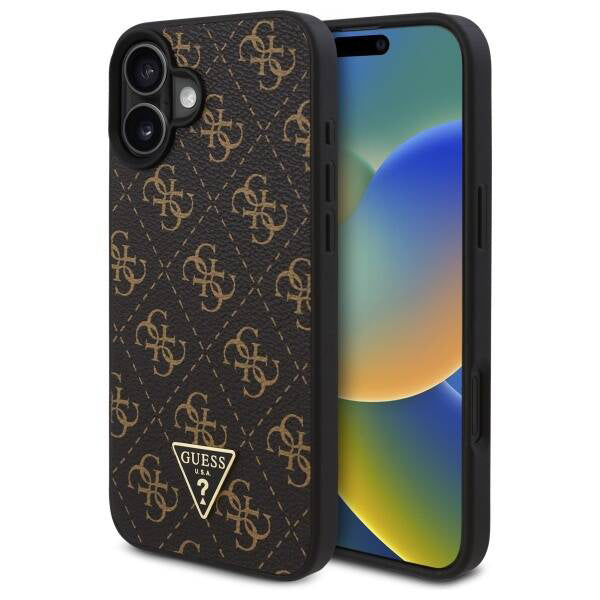 Etui na Apple iPhone 16, Guess, 4G Triangle Logo, Czarne