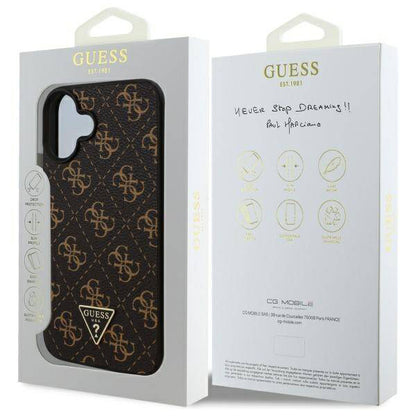 Etui na Apple iPhone 16, Guess, 4G Triangle Logo, Czarne