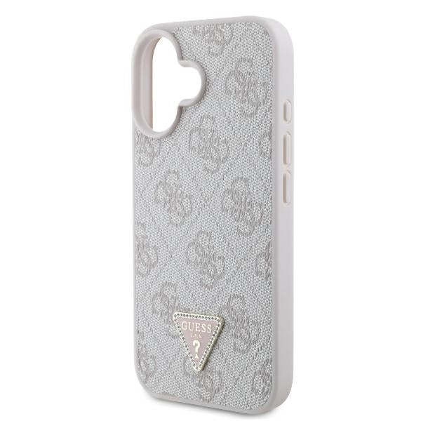 Etui na Apple iPhone 16, Guess, Crossbody 4G Triangle Strass, Niebieskie