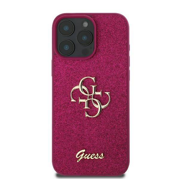 Etui na Apple iPhone 16, Guess, Fixed Glitter Big 4G, Fioletowy