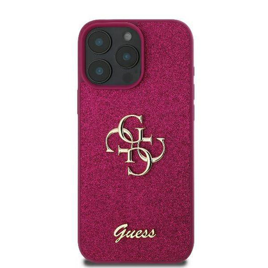 Etui na Apple iPhone 16, Guess, Fixed Glitter Big 4G, Fioletowy
