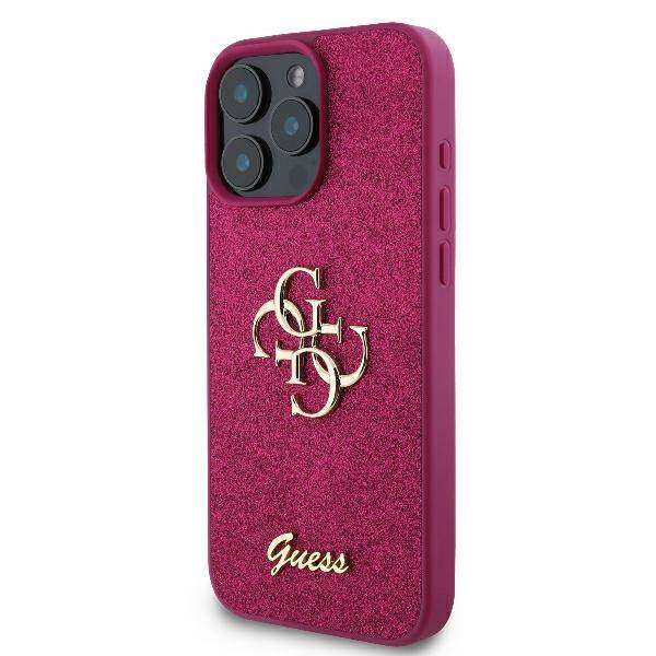Etui na Apple iPhone 16, Guess, Fixed Glitter Big 4G, Fioletowy