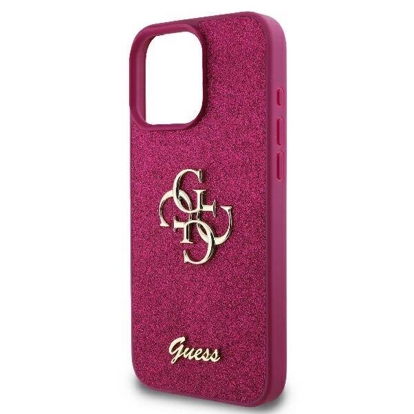 Etui na Apple iPhone 16, Guess, Fixed Glitter Big 4G, Fioletowy