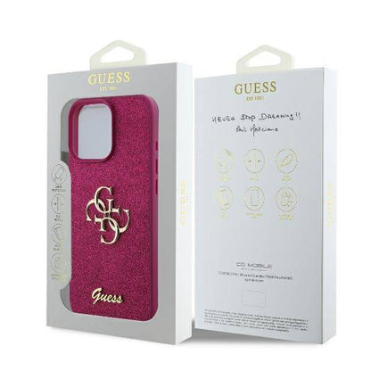 Etui na Apple iPhone 16, Guess, Fixed Glitter Big 4G, Fioletowy
