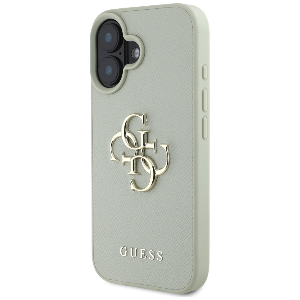 Etui na Apple iPhone 16, Guess, Grained Big 4G Logo Small Classic Logo, Zielony