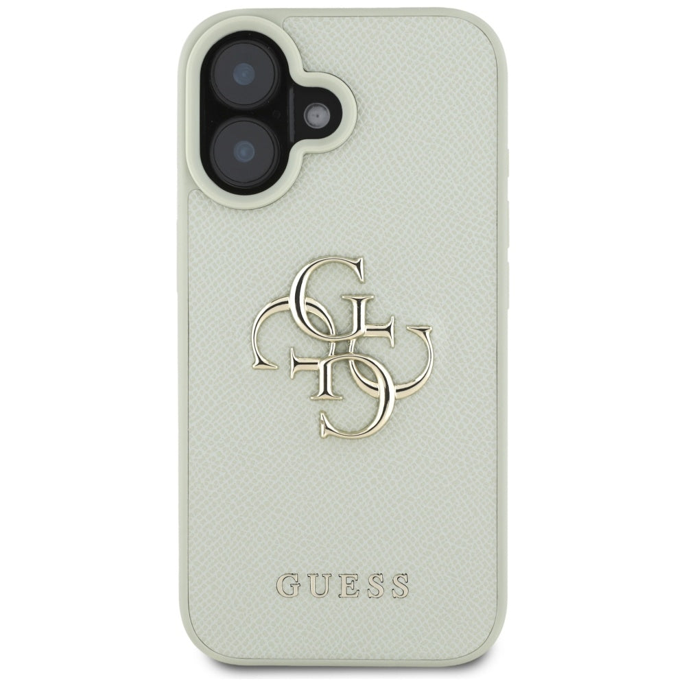 Etui na Apple iPhone 16, Guess, Grained Big 4G Logo Small Classic Logo, Zielony