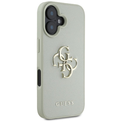 Etui na Apple iPhone 16, Guess, Grained Big 4G Logo Small Classic Logo, Zielony
