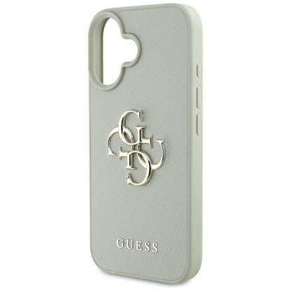Etui na Apple iPhone 16, Guess, Grained Big 4G Logo Small Classic Logo, Zielony