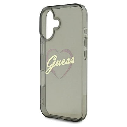 Etui na Apple iPhone 16, Guess, IML Heart, Czarne