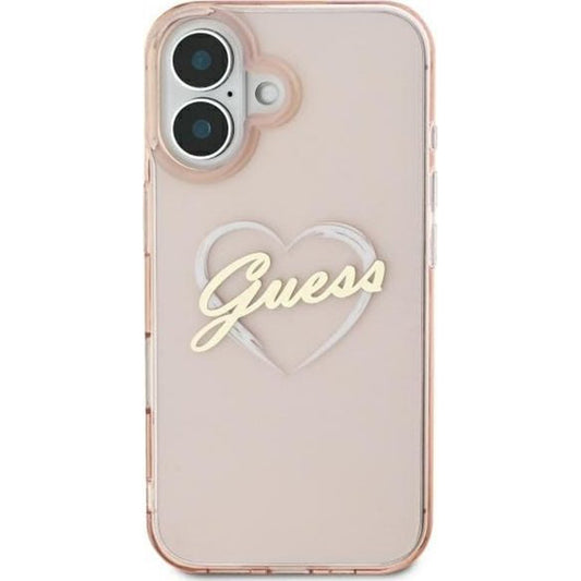 Etui na Apple iPhone 16, Guess, IML Heart, Różowy