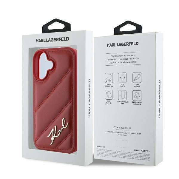 Etui na Apple iPhone 16, Karl Lagerfeld, Diagonal Quilted Script, Rosie