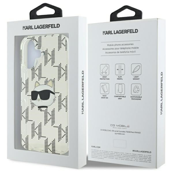 Etui na Apple iPhone 16, Karl Lagerfeld, IML Luxury Electroplated Choupette's Head, Przezroczyste