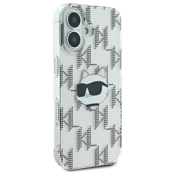 Etui na Apple iPhone 16, Karl Lagerfeld, IML Luxury Electroplated Choupette's Head, Przezroczyste