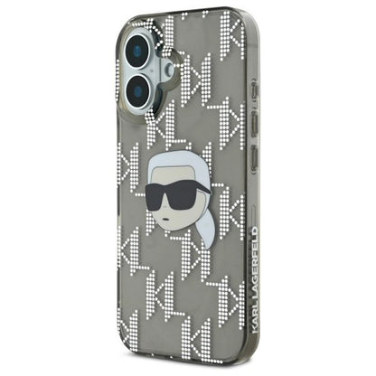 Etui na Apple iPhone 16, Karl Lagerfeld, IML Luxury Electroplated Karl's Head, Czarne