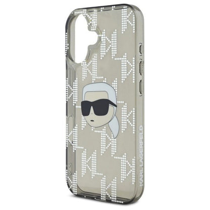 Etui na Apple iPhone 16, Karl Lagerfeld, IML Luxury Electroplated Karl's Head, Czarne