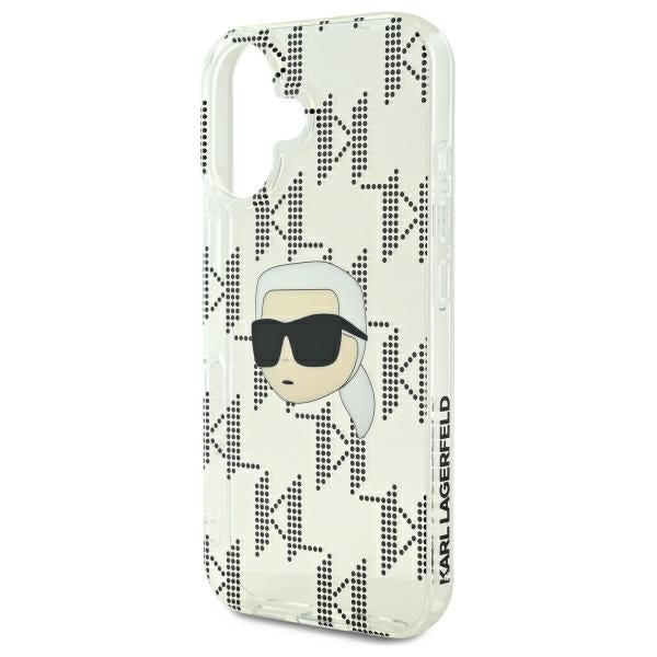 Etui na Apple iPhone 16, Karl Lagerfeld, IML Luxury Electroplated Karl's Head, Przezroczyste