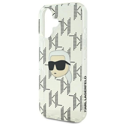 Etui na Apple iPhone 16, Karl Lagerfeld, IML Luxury Electroplated Karl's Head, Przezroczyste
