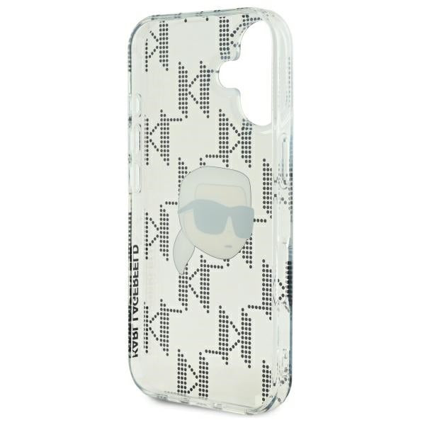 Etui na Apple iPhone 16, Karl Lagerfeld, IML Luxury Electroplated Karl's Head, Przezroczyste