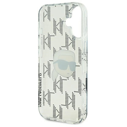 Etui na Apple iPhone 16, Karl Lagerfeld, IML Luxury Electroplated Karl's Head, Przezroczyste