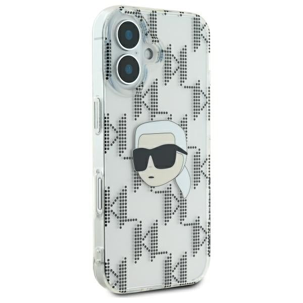 Etui na Apple iPhone 16, Karl Lagerfeld, IML Luxury Electroplated Karl's Head, Przezroczyste