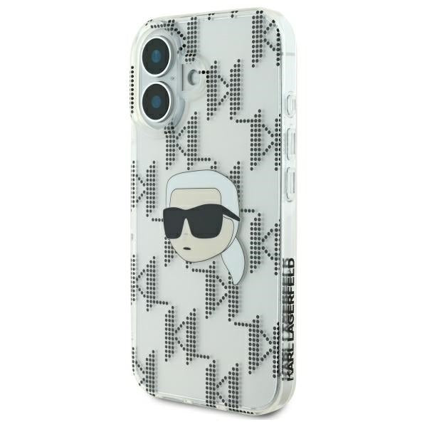 Etui na Apple iPhone 16, Karl Lagerfeld, IML Luxury Electroplated Karl's Head, Przezroczyste