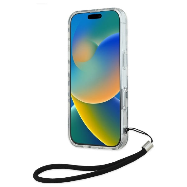 Etui na Apple iPhone 16, Karl Lagerfeld, IML Luxury Zebra Pattern with Strap, Czarne