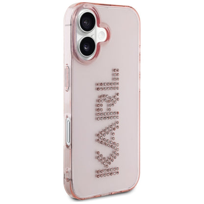 Etui na Apple iPhone 16, Karl Lagerfeld, IML Rhinestones Pink Logo, Różowy