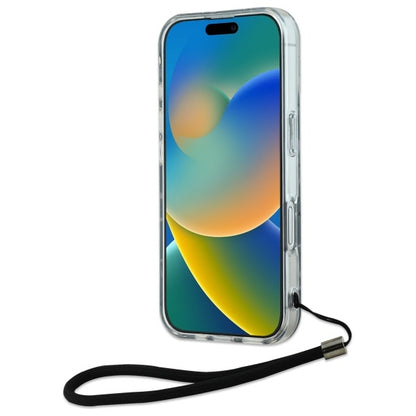 Etui na Apple iPhone 16, Karl Lagerfeld, Zebra with Cord Strap, Fioletowy