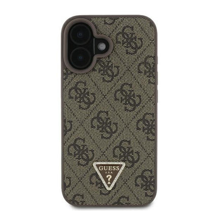 Etui na Apple iPhone 16 Plus, Guess, 4G Triangle Strass, Brązowy