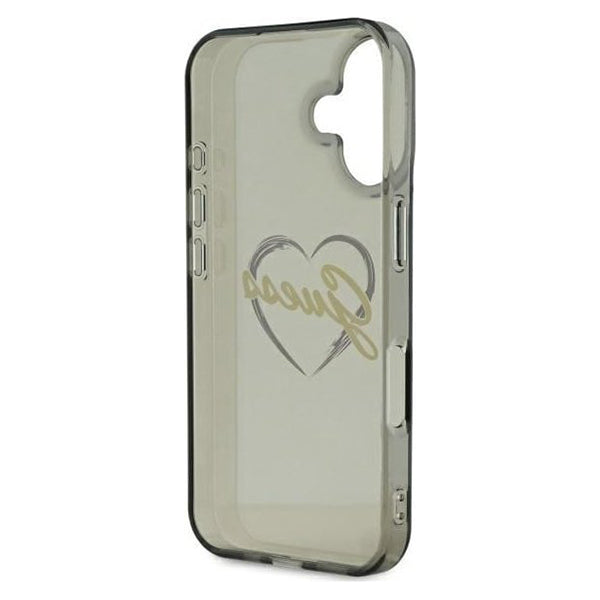 Etui na Apple iPhone 16 Plus, Guess, IML Heart, Czarne