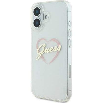 Etui na Apple iPhone 16 Plus, Guess, IML Heart, Przezroczyste