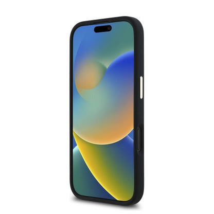 Etui na Apple iPhone 16 Plus, Guess, Script Metal Logo & Frame, Czarne