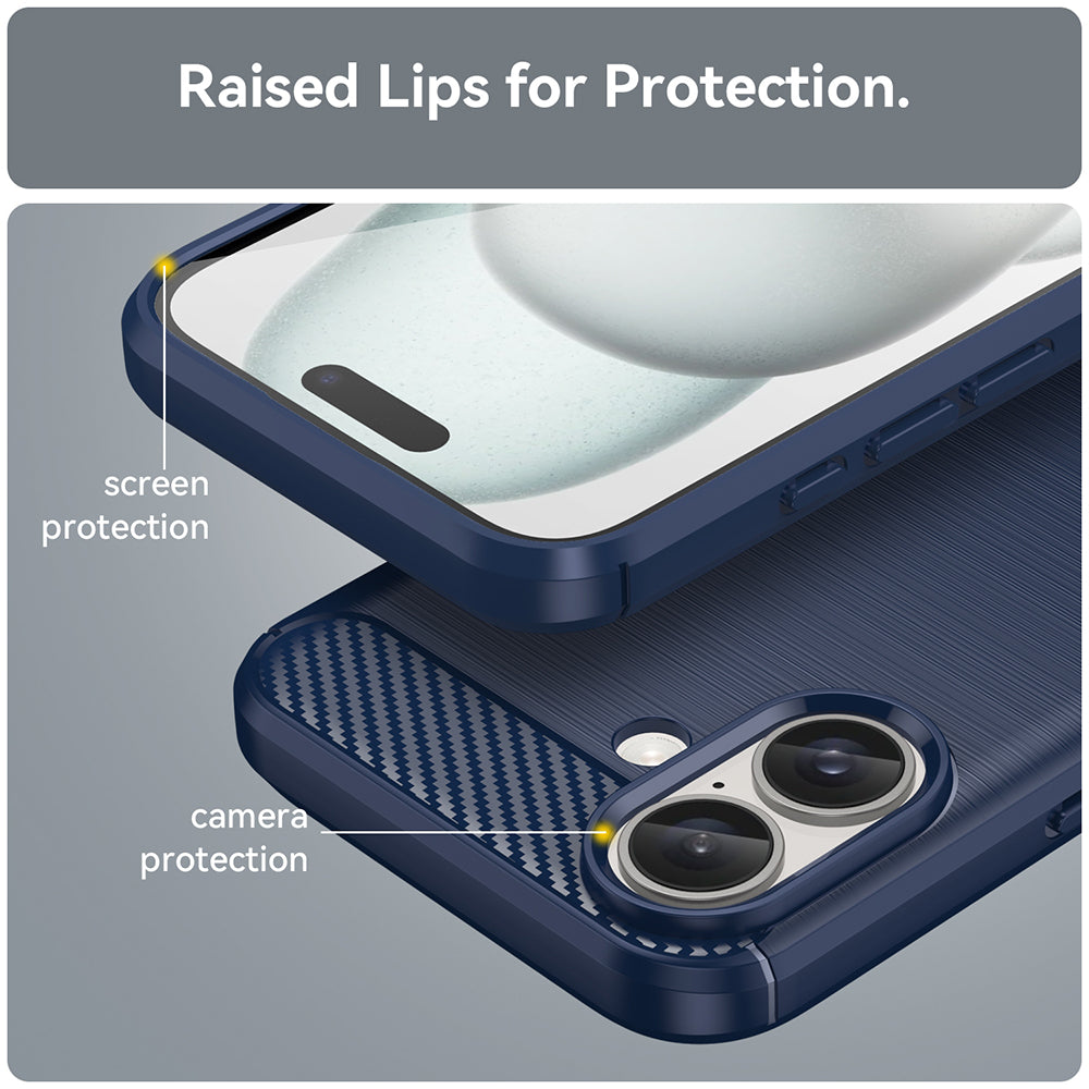 Etui na Apple iPhone 16 Plus, Techsuit, Carbon, Niebieskie