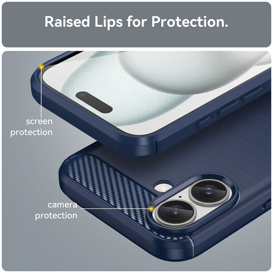 Etui na Apple iPhone 16 Plus, Techsuit, Carbon, Niebieskie
