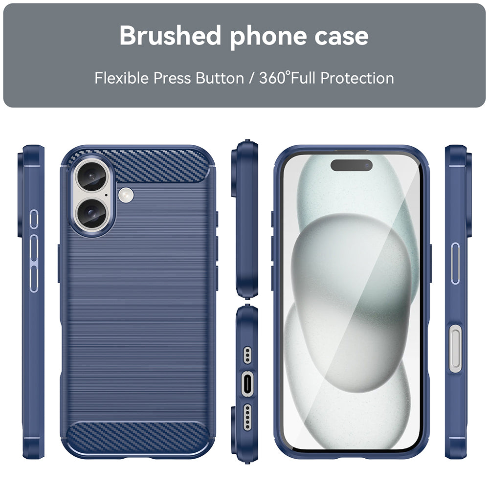 Etui na Apple iPhone 16 Plus, Techsuit, Carbon, Niebieskie