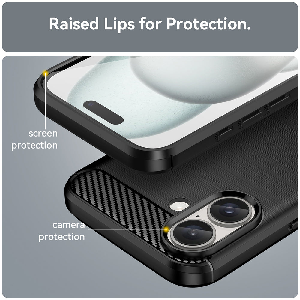 Etui na Apple iPhone 16 Plus, Techsuit, Carbon, Czarny