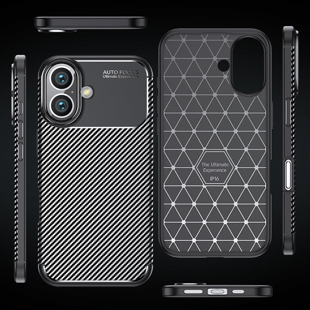 Etui na Apple iPhone 16 Plus, Techsuit, CarbonFiber, czarne
