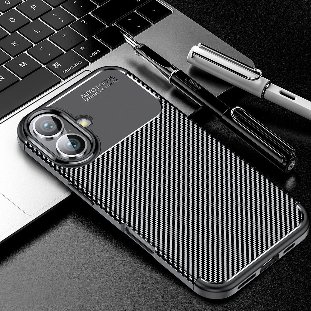 Etui na Apple iPhone 16 Plus, Techsuit, CarbonFiber, czarne