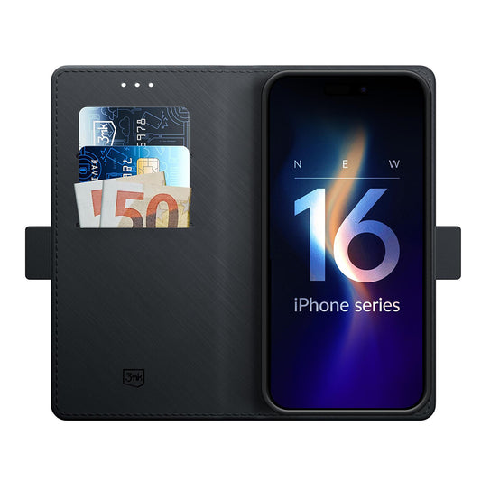 Etui na Apple iPhone 16 Pro, 3MK, Wallet, czarne
