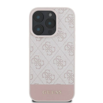 Etui na Apple iPhone 16 Pro, Guess, 4G Bottom Stripe, Różowy