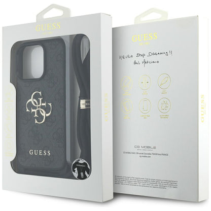 Etui na Apple iPhone 16 Pro, Guess, 4G CBDY Big Logo with Cord Strap, Czarne