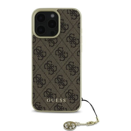 Etui na Apple iPhone 16 Pro, Guess, 4G Charm, Brązowy