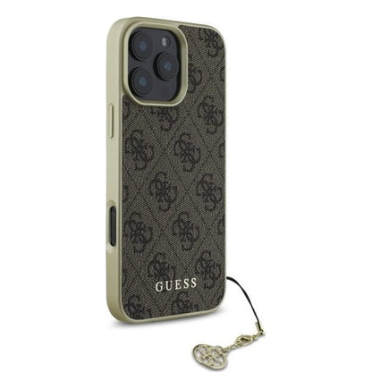Etui na Apple iPhone 16 Pro, Guess, 4G Charm, Brązowy