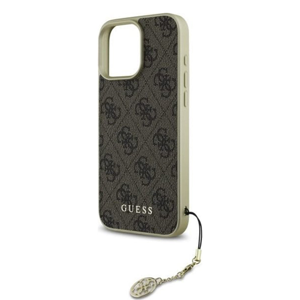 Etui na Apple iPhone 16 Pro, Guess, 4G Charm, Brązowy