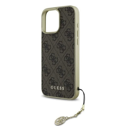 Etui na Apple iPhone 16 Pro, Guess, 4G Charm, Brązowy