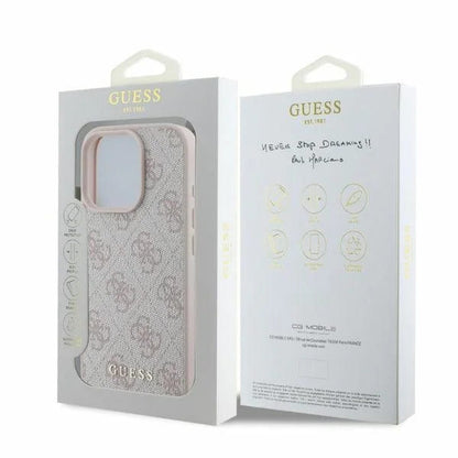 Etui na Apple iPhone 16 Pro, Guess, 4G Classic, Różowy
