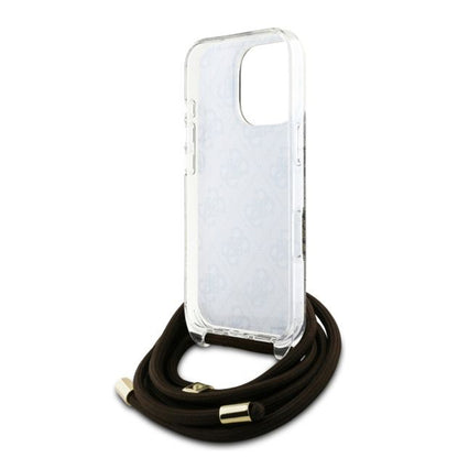 Etui na Apple iPhone 16 Pro, Guess, Crossbody Cord 4G Print, Brązowy