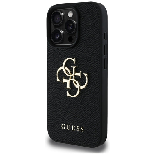Etui na Apple iPhone 16 Pro, Guess, Grained Big 4G Logo Small Classic Logo, Czarne