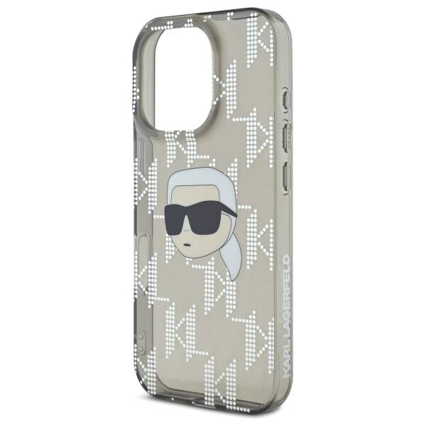 Etui na Apple iPhone 16 Pro, Karl Lagerfeld, IML Luxury Electroplated Karl's Head, Czarne